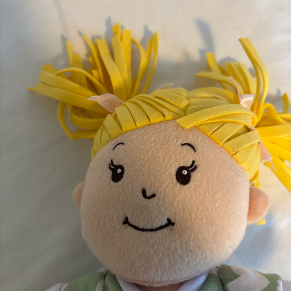 Manhattan Toy Plush Baby Doll in Green Heart Dress - Soft Toy for Kids - Picture 2 of 4